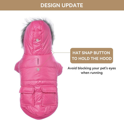 Warm Dog Coats for Small Dogs, Waterproof Dog Jacket Extra Warm Pet Winter Coat Windproof Puffer Jacket for Puppy, Pink L